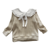 Dievčenský sveter oversize s odnímateľným golierikom