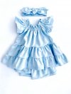 Dievčenské šaty volánikové na leto modré