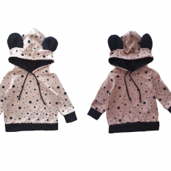 Detská mikina s uškami BLACK DOTS