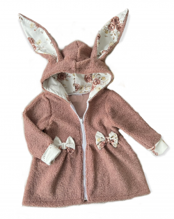 Dievčenský kabátik TEDDY prechodný vzor TEA ROSE