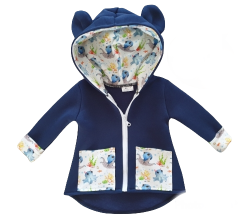 Chlapčenská prechodná bunda modrá so vzorom Chobotnica