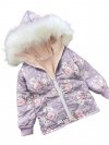 Dievčenská zimná bunda - ĽALIOVÉ KVETY